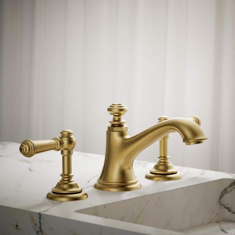 KOHLER Artifacts Bathroom Sink Lever Handles in Vibrant Brushed Moderne Brass (2)