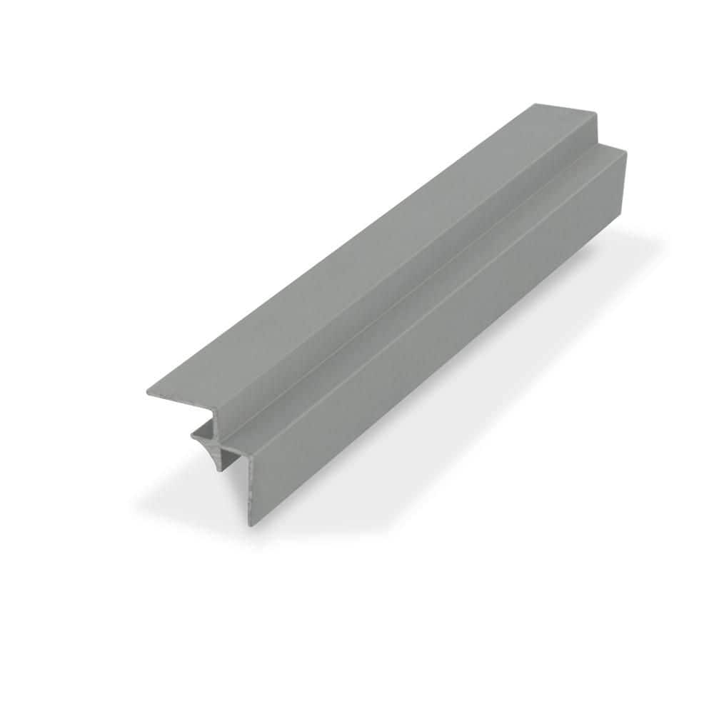 Outwater 4-PACK 0.670 in. D x 0.670 in. W x 36 in. L Finished Clear Anodized Satin Aluminum Corner Moulding Fits 9/32 in. Boards (1)
