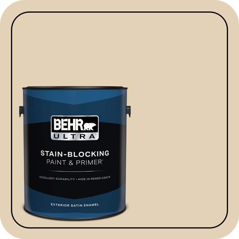 BEHR ULTRA 1 gal. #N290-3 Comfy Beige Satin Enamel Exterior Paint & Primer