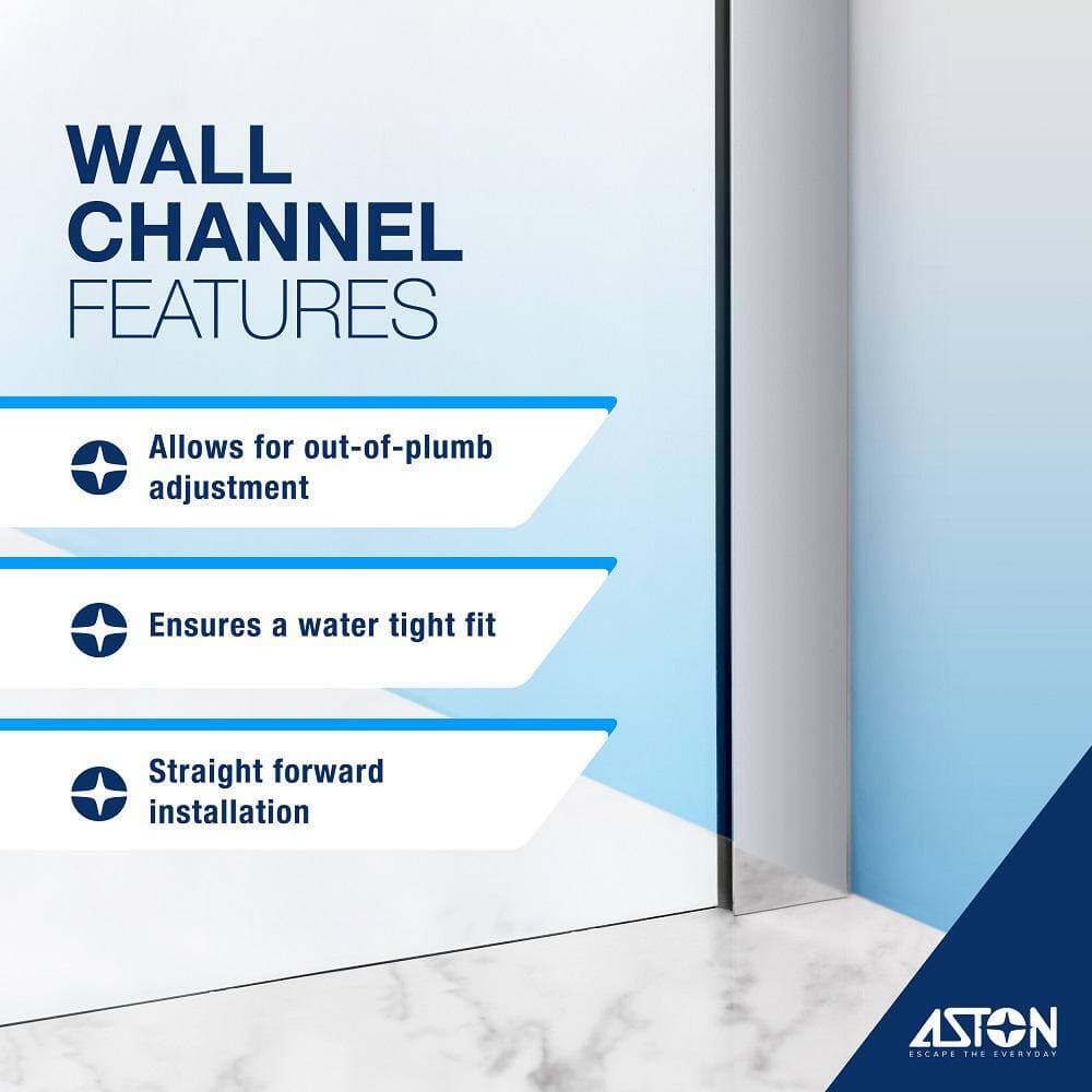 Aston Bromley 62.25 in. to 63.25 in. 38.375 in. 72 in. Frameless Corner Hinged Shower Enclosure (4)