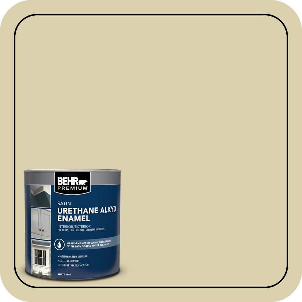 BEHR PREMIUM 1 qt. #M330-3 Sweet Jasmine Satin Enamel Urethane Alkyd Interior/Exterior Paint (1)