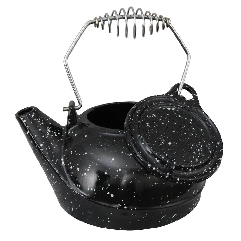 Ashley Hearth Products 3 qt. Enameled Porcelain Steamer Kettle - Black with White Speckles (3)