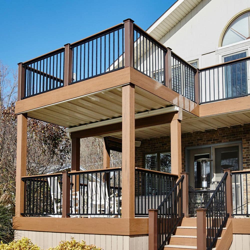 KIWDZFU 26 in. H x 0.75 in. W Silver Aluminum Stair Railing Kit (3)
