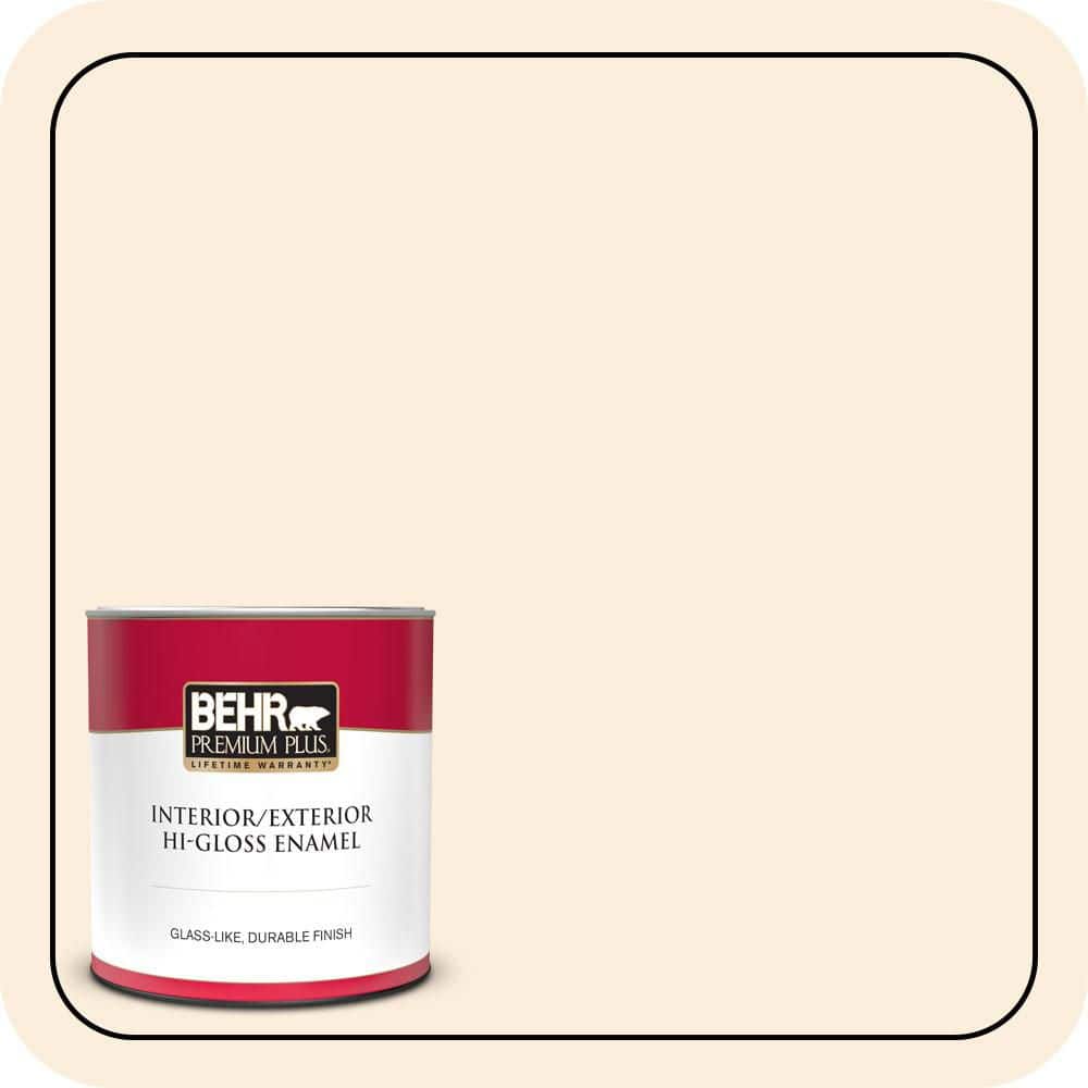 BEHR PREMIUM PLUS 1 qt. #PWN-22 Organza Peach Hi-Gloss Enamel Interior/Exterior Paint & Primer