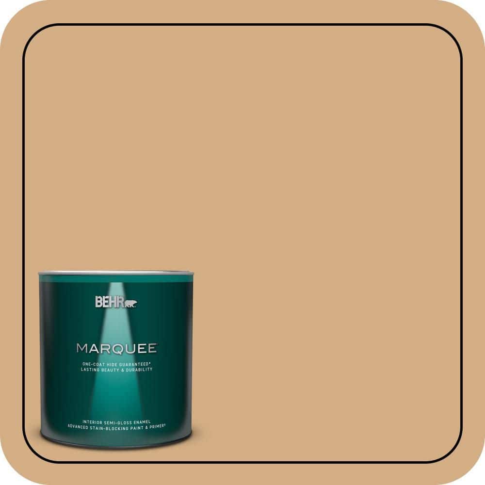BEHR MARQUEE 1 qt. #S270-4 Praline Semi-Gloss Enamel Interior Paint & Primer