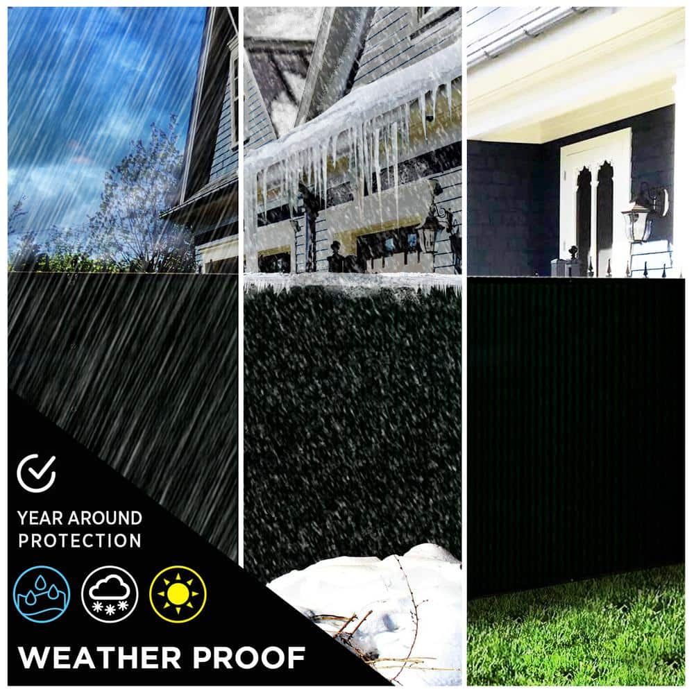 BOEN 6 ft. x 50 ft. Black Privacy Fence Screen Netting Mesh with Reinforced Grommet for Chain link Garden Fence (3)