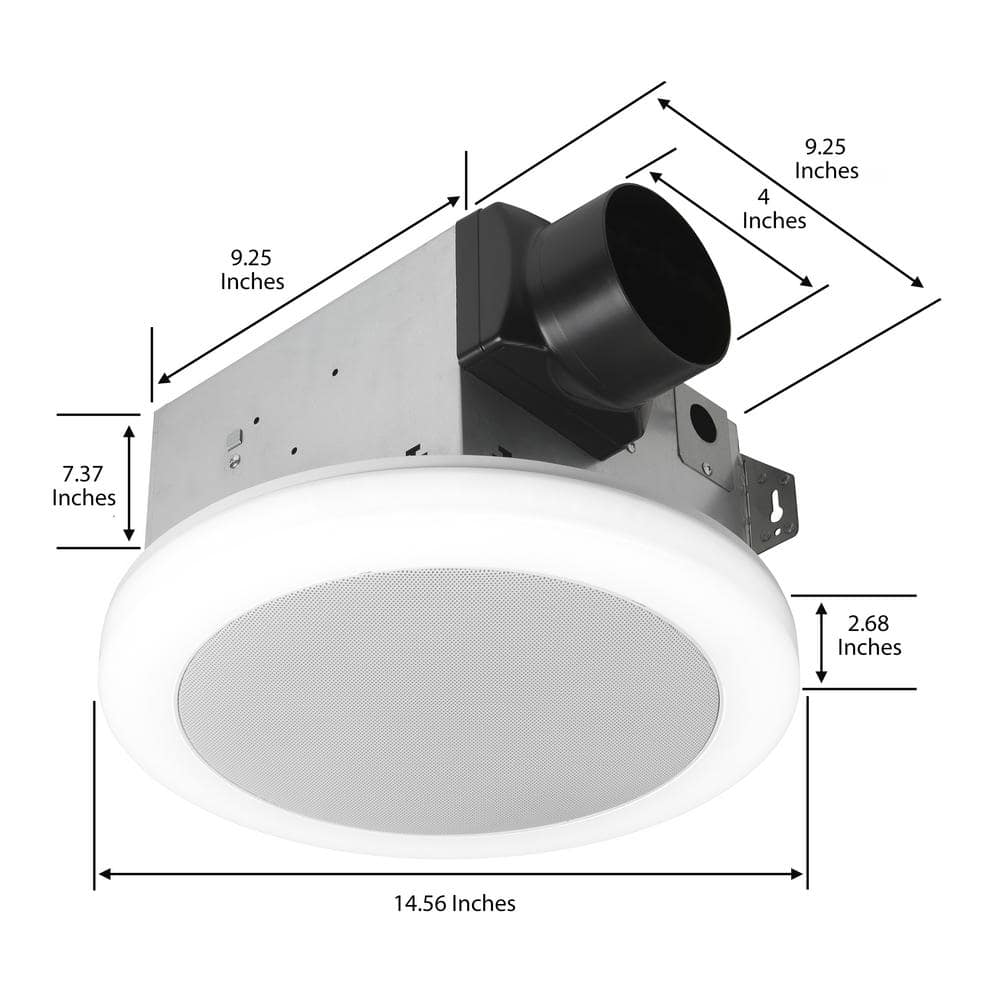 Commercial Electric 110 CFM 1.5 Sone Quiet Bathroom Exhaust Fan with Bluetooth Speaker, LED Light and Easy Install (3)