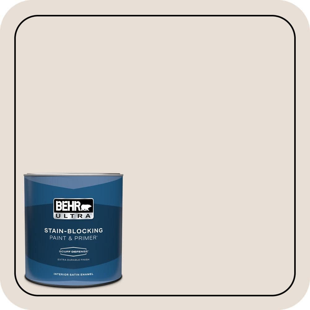 BEHR ULTRA 1 qt. #PPU2-04 Pale Cashmere Extra Durable Satin Enamel Interior Paint & Primer