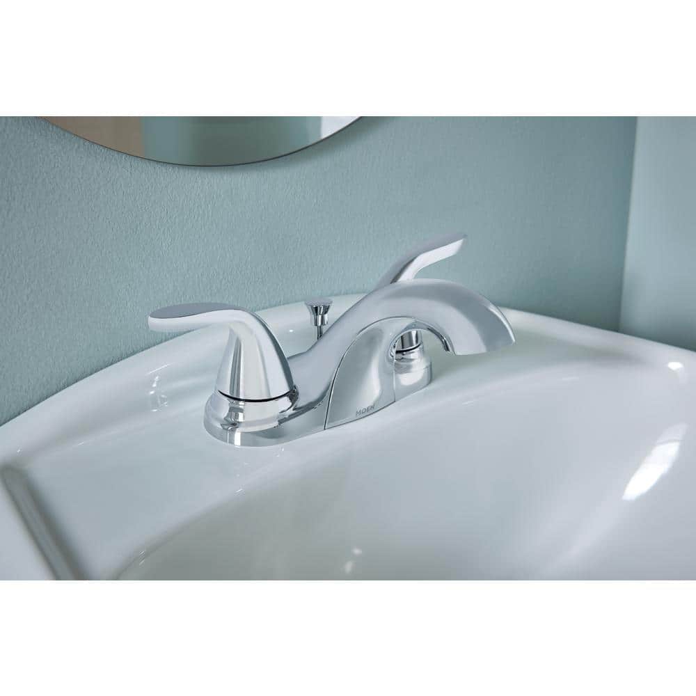 MOEN Adler 4 in. Centerset 2-Handle Low-Arc Bathroom Faucet in Chrome (4)
