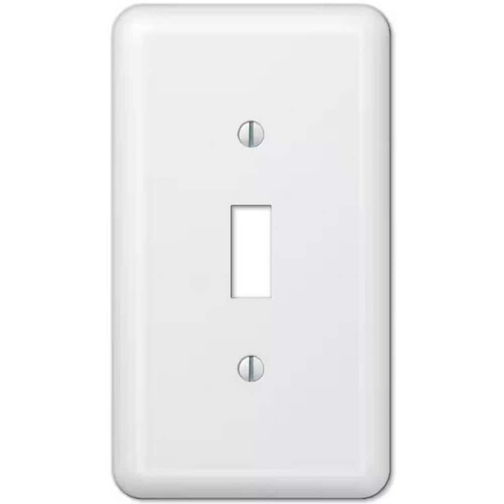Hampton Bay Declan 1-Gang White Toggle Steel Wall Plate