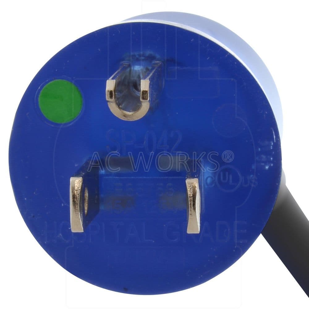 AC WORKS Medical‑Grade NEMA 5‑15P to Right‑Angle IEC C13 15 ft. 14/3 SJTW Indoor Extension Cord in Black (3)