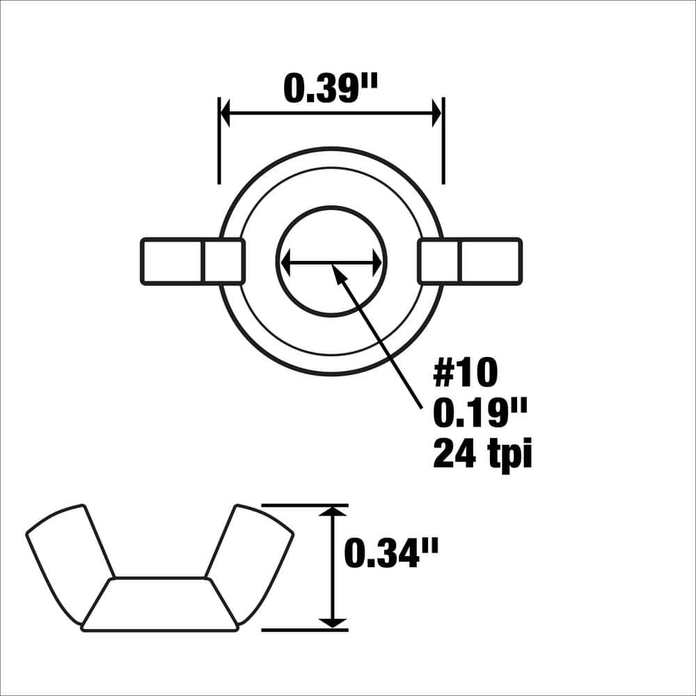 Everbilt #10-24 Zinc Plated Wing Nut (50-Pack) (3)