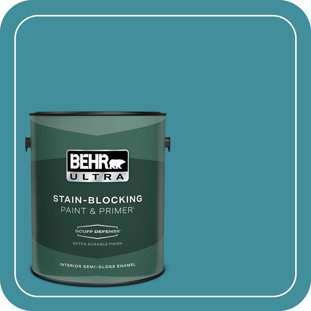BEHR ULTRA 1 gal. #MQ6-34 Prophetic Sea Extra Durable Semi-Gloss Enamel Interior Paint & Primer