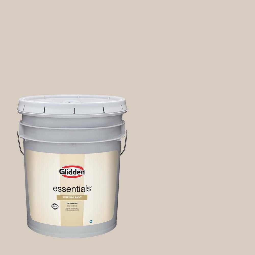 Glidden Essentials 5 gal. PPG1019-2 In The Buff Satin Exterior Paint