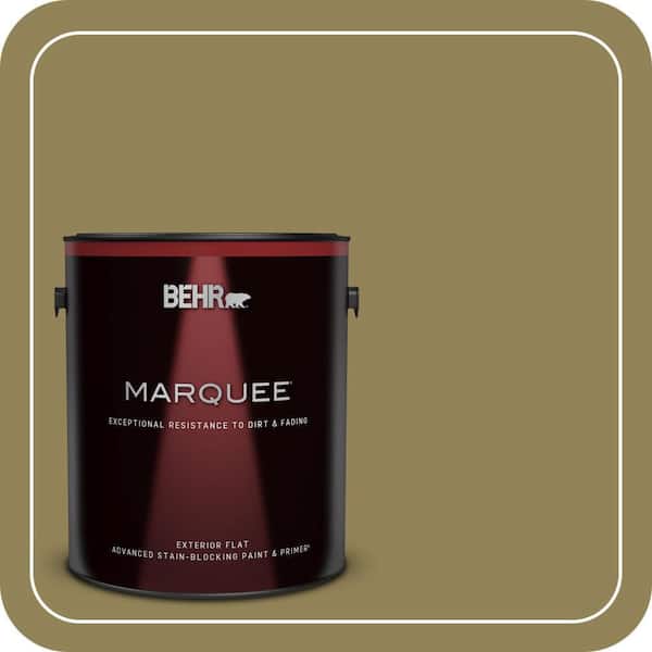 BEHR MARQUEE 1 gal. #S330-6 Dash of Oregano Flat Exterior Paint & Primer (2)