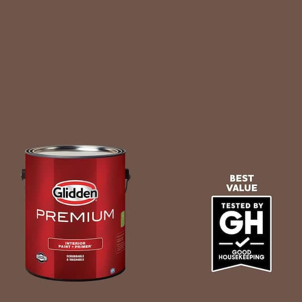 Glidden Premium 1-gal. PPG1074-6 Carmelized Walnut Satin Interior Latex Paint (2)