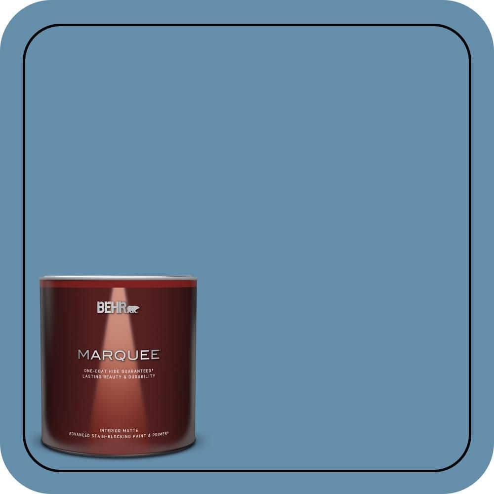 BEHR MARQUEE 1 qt. #S500-5 Treasure Map One-Coat Hide Matte Interior Paint & Primer (1)