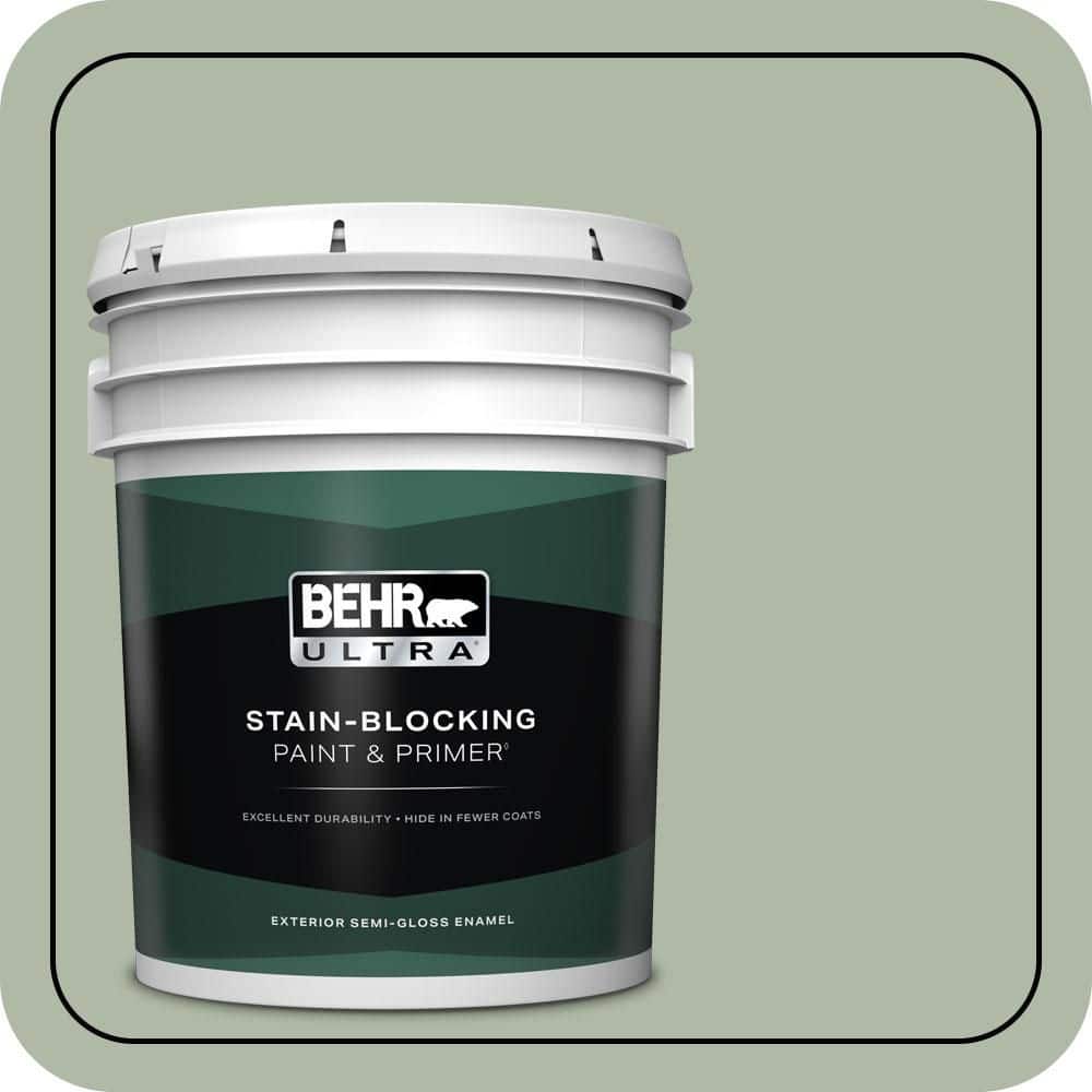 BEHR ULTRA 5 gal. #N390-3 Jojoba Semi-Gloss Enamel Exterior Paint & Primer
