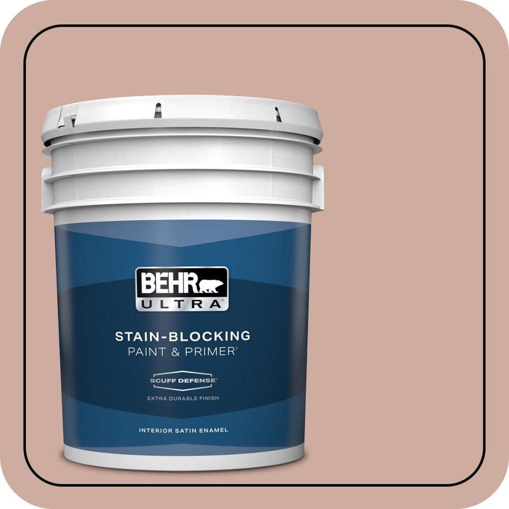 BEHR ULTRA 5 gal. #MQ1-50 Art Deco Pink Extra Durable Satin Enamel Interior Paint & Primer