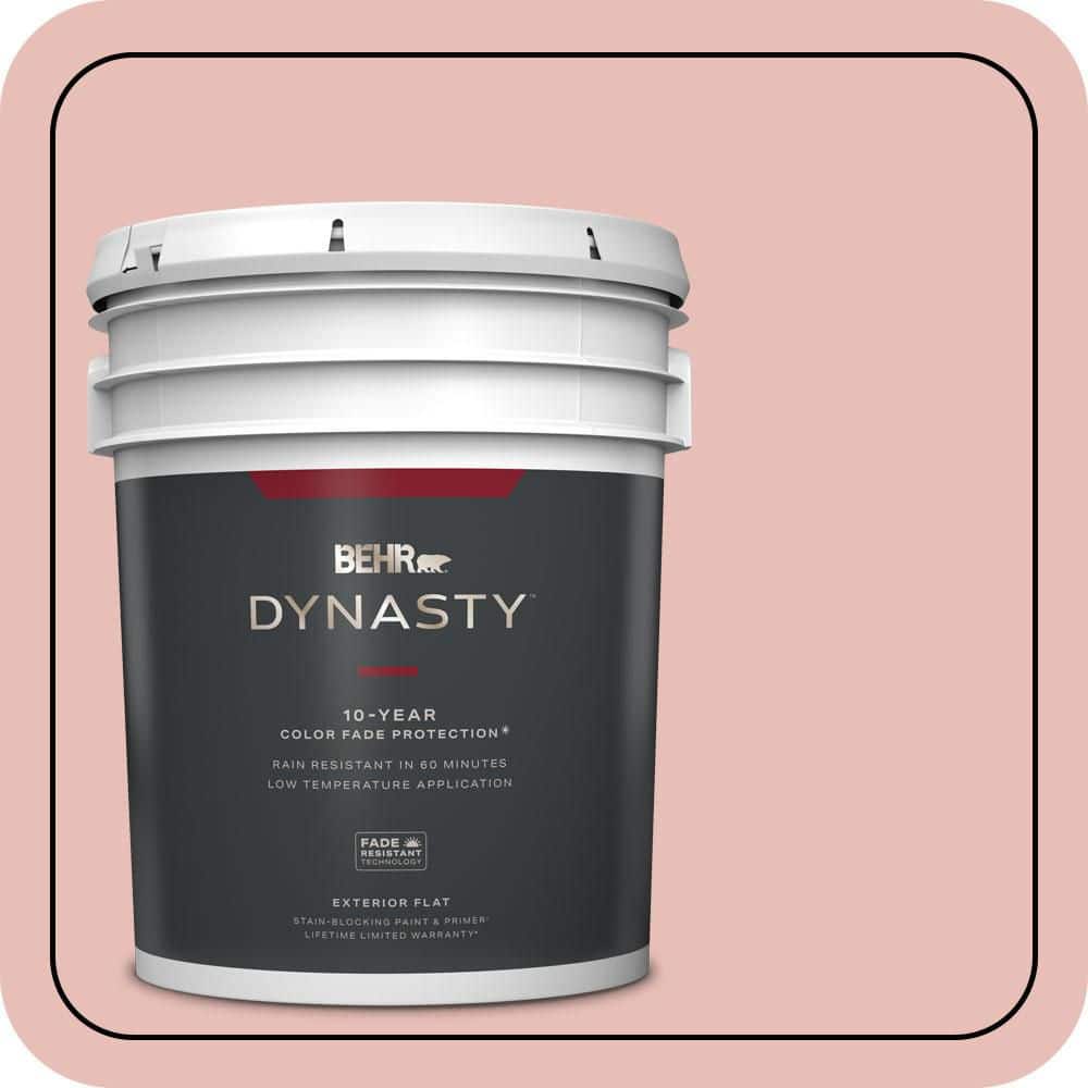 BEHR DYNASTY 5 gal. #T18-01 Positively Pink Flat Exterior Stain-Blocking Paint & Primer