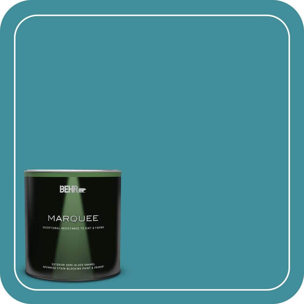 BEHR MARQUEE 1 qt. #MQ6-34 Prophetic Sea Semi-Gloss Enamel Exterior Paint & Primer