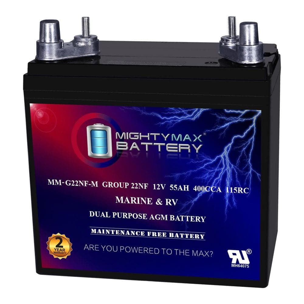 MIGHTY MAX BATTERY ML55-12MAR 12-Volt 55AH Replacement Battery Compatible with Deep Cycle Marine and RV (1)
