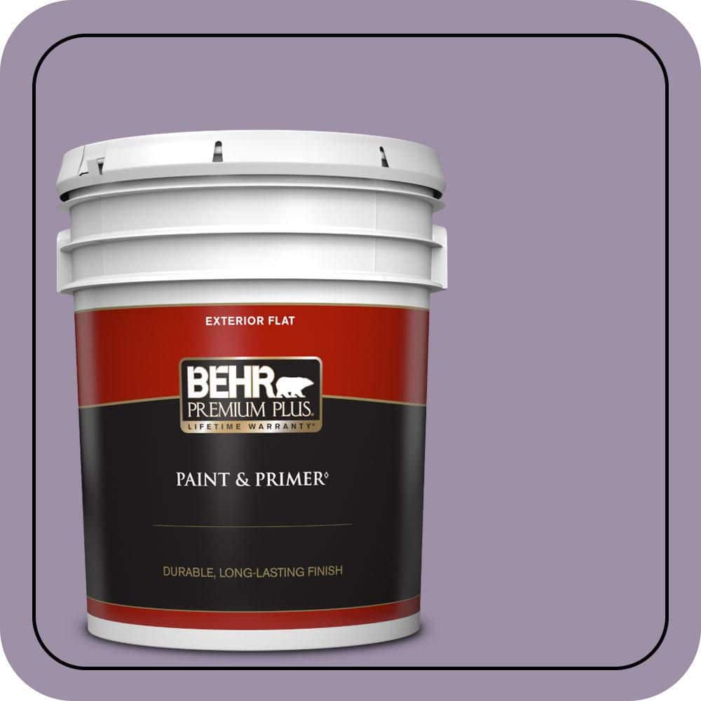 BEHR PREMIUM PLUS 5 gal. #S100-4 Ancestry Violet Flat Exterior Paint & Primer