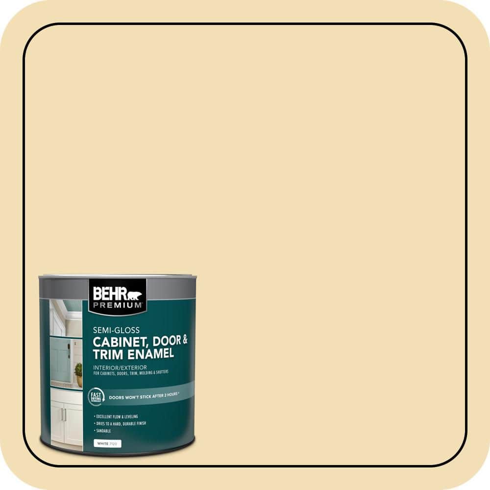 BEHR PREMIUM 1 qt. #PPU6-12 Calla Semi-Gloss Enamel Interior/Exterior Cabinet, Door & Trim Paint