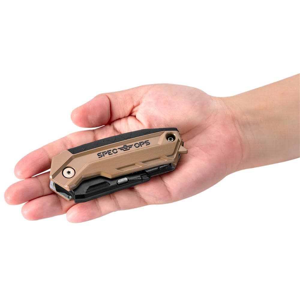 SPEC OPS Folding Utility Knives with Fixed Blade, Includes 3 Extra Blades in Handle Storage (3)