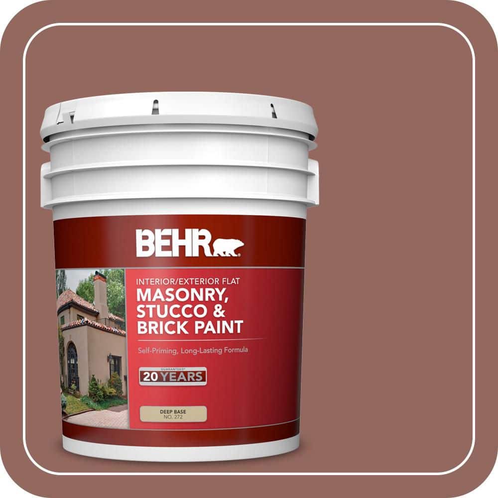 BEHR 5 gal. #PFC-09 Giant Sequoia Flat Interior/Exterior Masonry, Stucco and Brick Paint