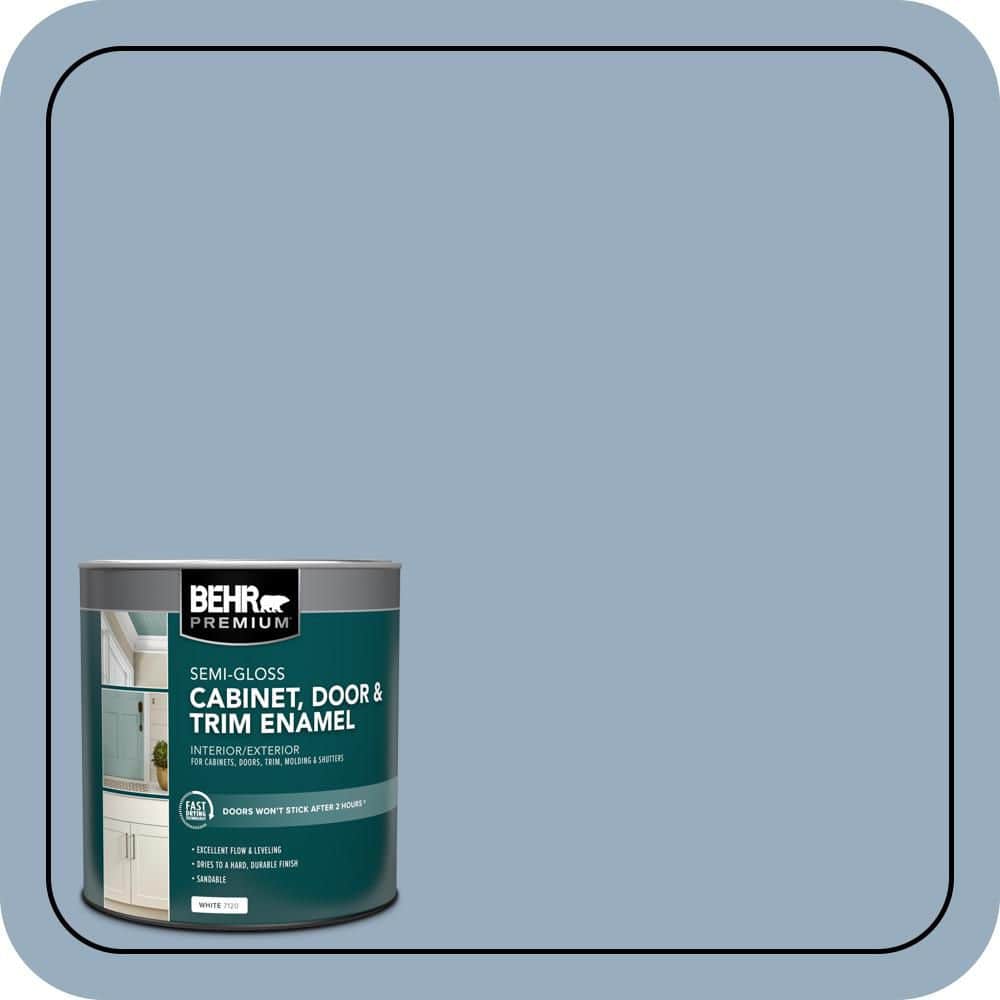 BEHR PREMIUM 1 qt. #S510-3 Ombre Blue Semi-Gloss Enamel Interior/Exterior Cabinet, Door & Trim Paint
