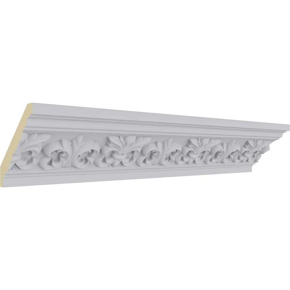 Ekena Millwork 3-1/4 in. x 3-1/4 in. x 94-1/2 in. Polyurethane Fleur De Lis Crown Moulding (2)