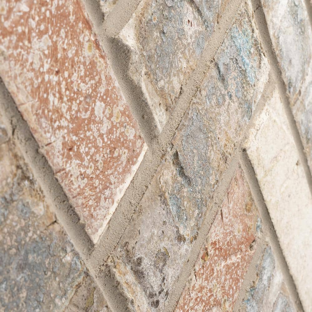 Old Mill Brick 28 in. x 10.5 in. x .0.5 in. Brickwebb Herringbone Seaside Thin Brick Sheets (Box of 4-Sheets) (3)