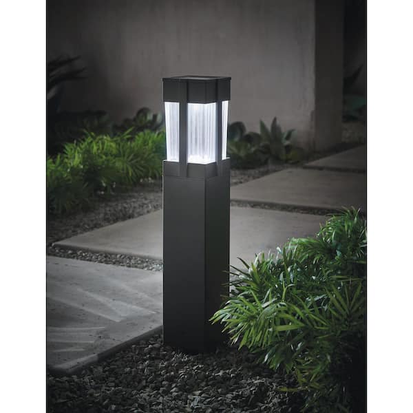 Home Decorators Collection Sumner 20 Lumen Black LED Weather Resistant Outdoor Solar Path Light with Glass Lens