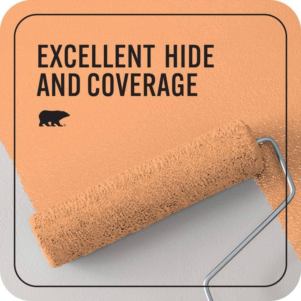 BEHR PREMIUM PLUS 1 qt. #260B-5 Cantaloupe Slice Flat EcoMix Plant-Based Interior Paint & Primer (2)