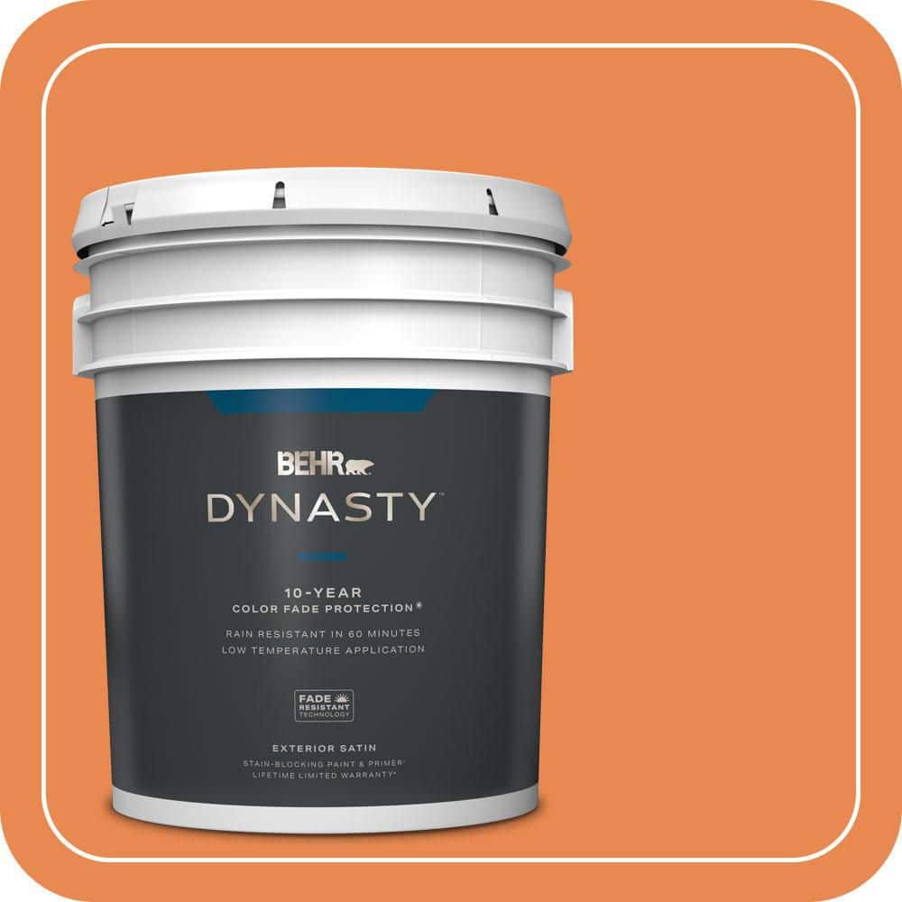 BEHR DYNASTY 5 gal. #P210-6 Mandarin Satin Enamel Exterior Stain-Blocking Paint & Primer