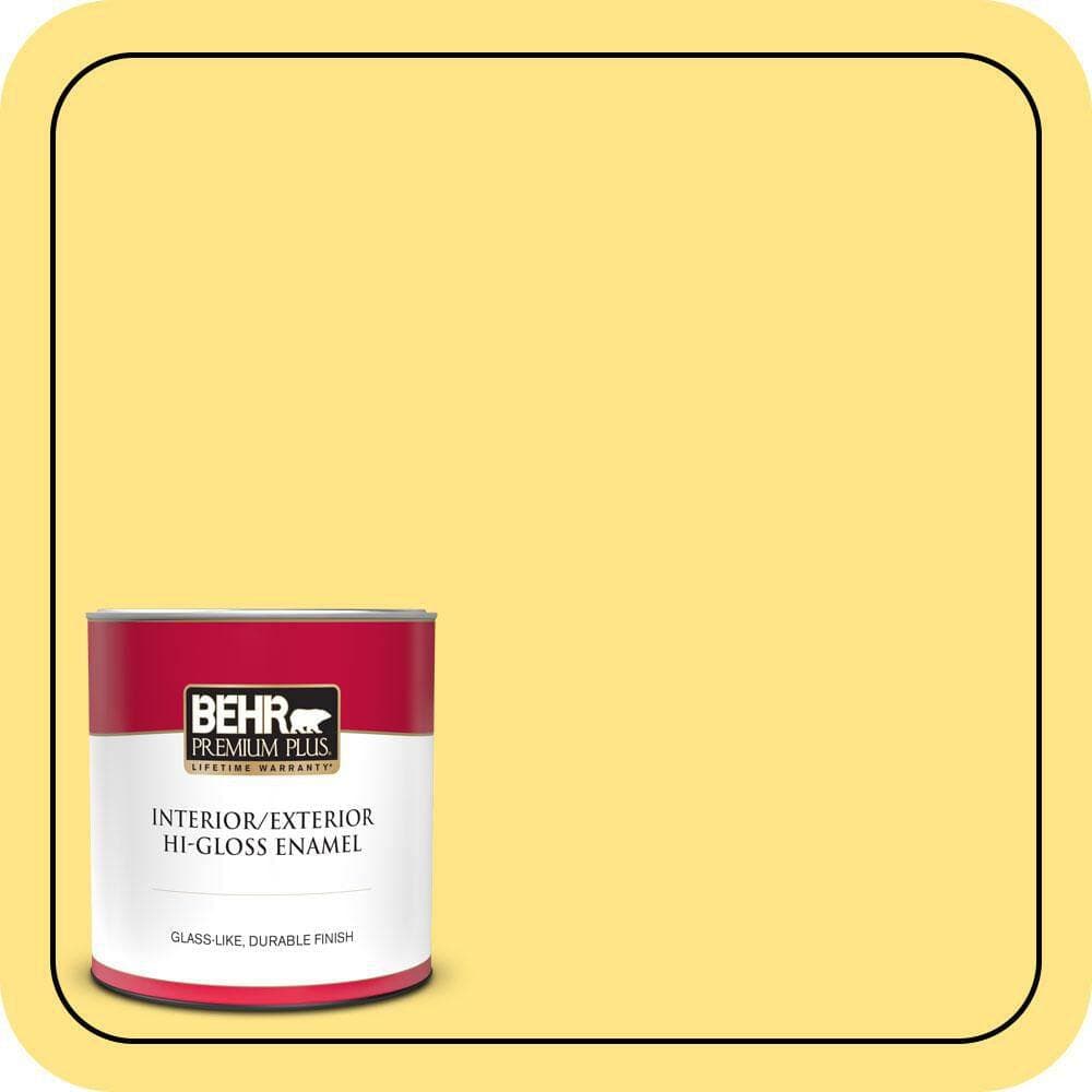 BEHR PREMIUM PLUS 1 qt. #P300-5 Upbeat Hi-Gloss Enamel Interior/Exterior Paint & Primer (1)