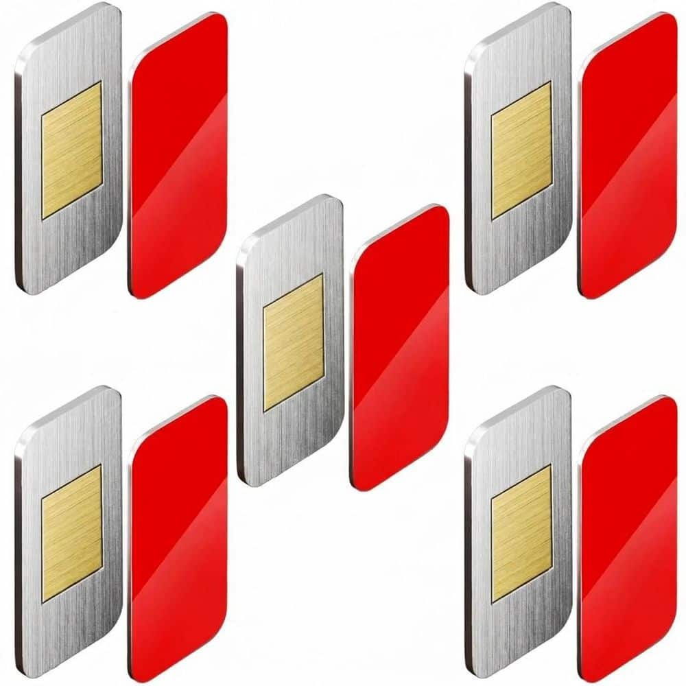 LAIFUCAM 5 Set Stainless Steel Magnetic Door Catch Ultra-Thin Invisible No-Drill Adhesive Cabinet Latch for Secure Hold (1)