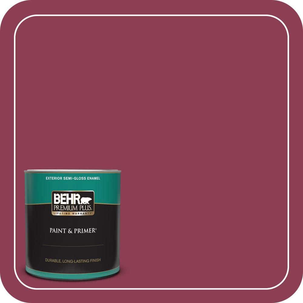 BEHR PREMIUM PLUS 1 qt. #T15-1 Liaison Semi-Gloss Enamel Exterior Paint & Primer