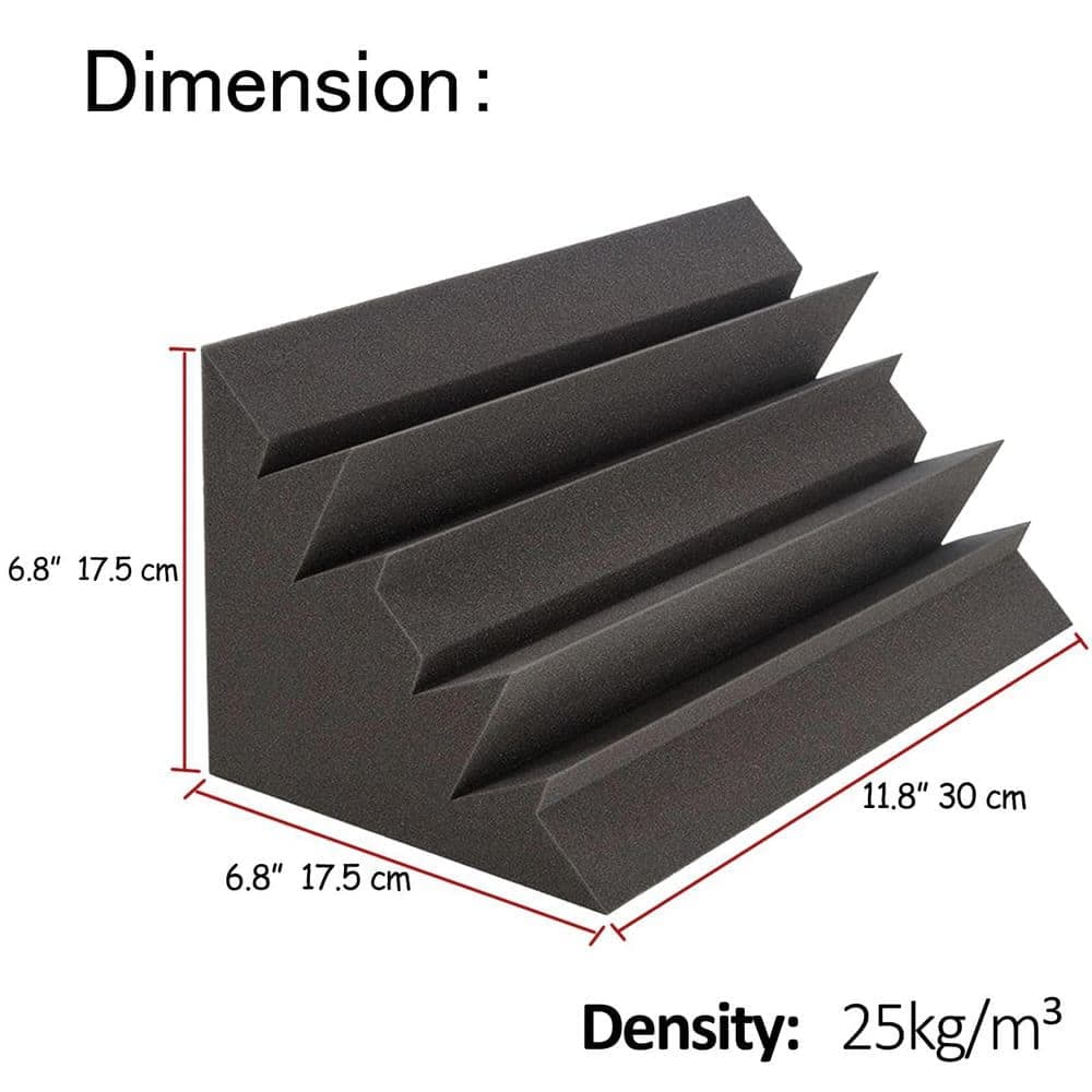 Laybus 12 in. x 7 in. x 7 in. Black Acoustic Foam Bass Traps (8-Pack), High Density Studio Foam, Superior Sound Control (2)