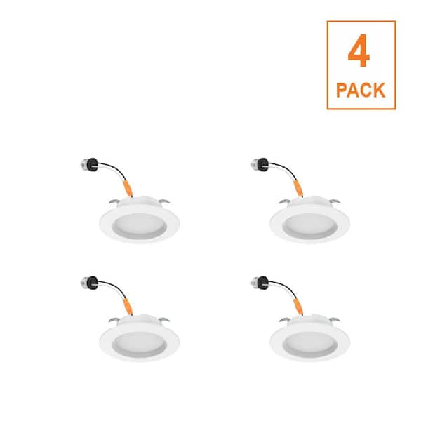 Commercial Electric 4-pack CE 4 in. 5CCT selectable Recessed Retrofit Trim California