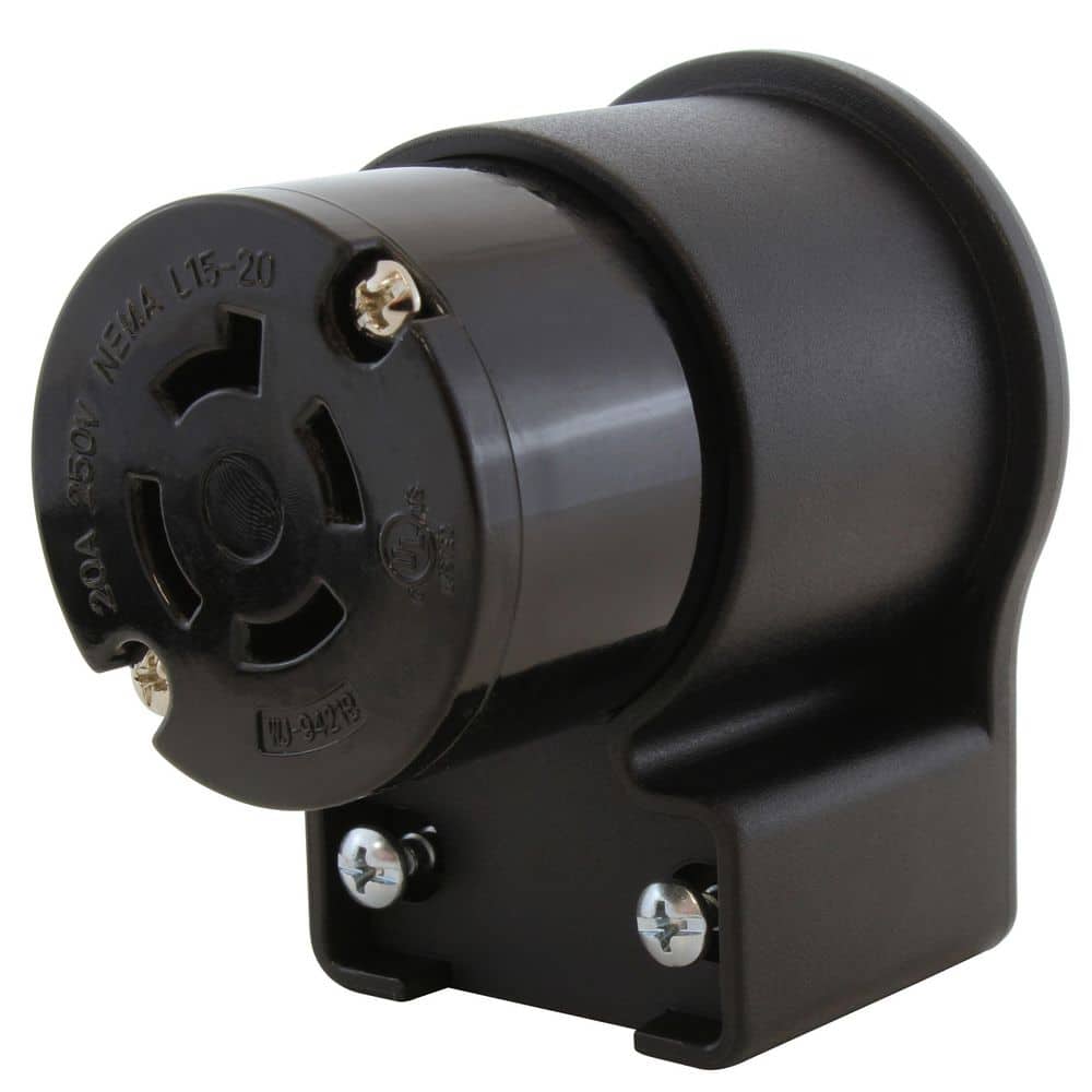 AC WORKS NEMA L15-20R 3-Phase 20A 250V 4-Prong Elbow Locking Female Connector With UL, C-UL Approval (1)