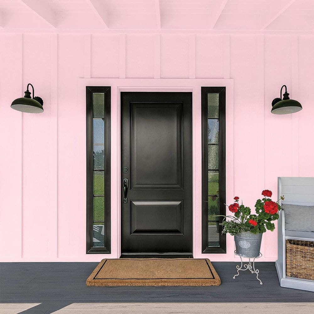 Glidden Premium 1 gal. PPG1184-2 Pleasing Pink Flat Exterior Latex Paint (4)