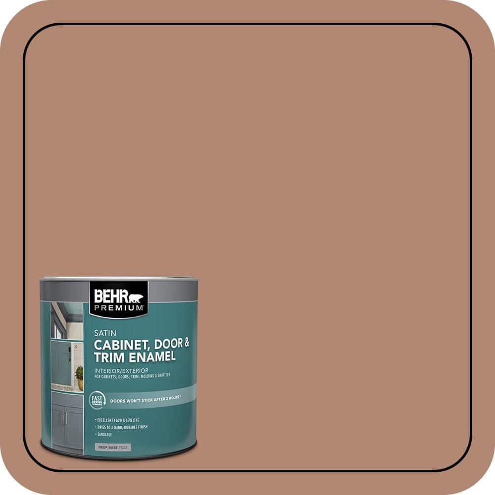 BEHR PREMIUM 1 qt. #S200-5 Minestrone Satin Enamel Interior/Exterior Cabinet, Door & Trim Paint (2)