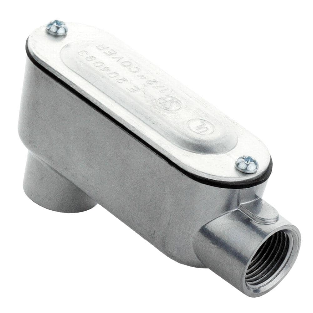 Commercial Electric 1/2 in. Rigid Metal Conduit (RMC) Threaded Conduit Body with Stamped Cover (Type LB) (1)