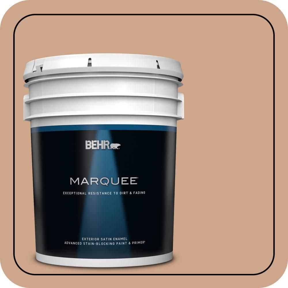 BEHR MARQUEE 5 gal. #PMD-76 Sienna Buff Satin Enamel Exterior Paint & Primer