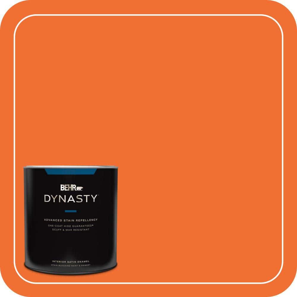 BEHR DYNASTY 1 qt. #S-G-240 Dragon Fire Satin Enamel Interior Stain-Blocking Paint and Primer