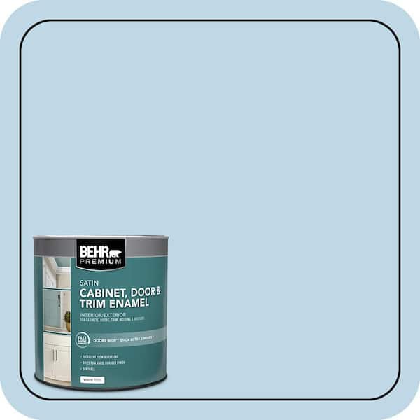 BEHR PREMIUM 1 qt. #M500-1 Tinted Ice Satin Enamel Interior/Exterior Cabinet, Door & Trim Paint (2)
