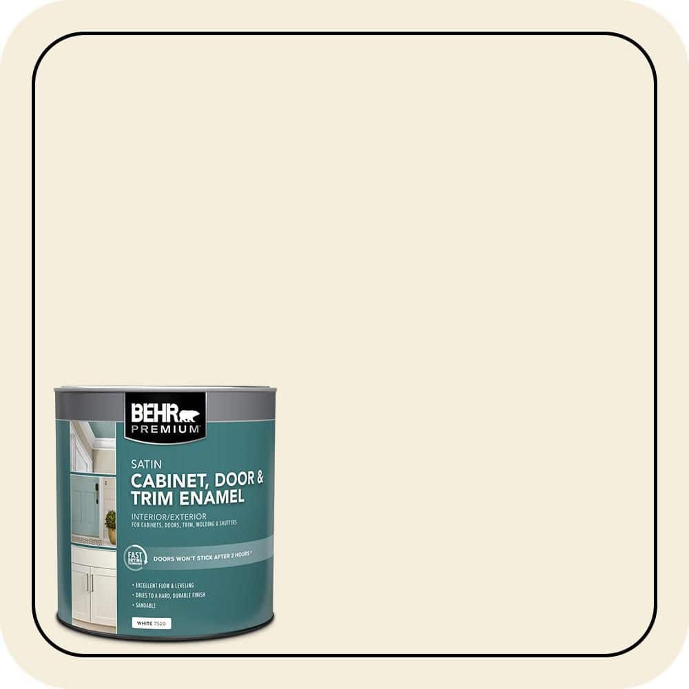 BEHR PREMIUM 1 qt. #W-D-300 Eggshell Cream Satin Enamel Interior/Exterior Cabinet, Door & Trim Paint