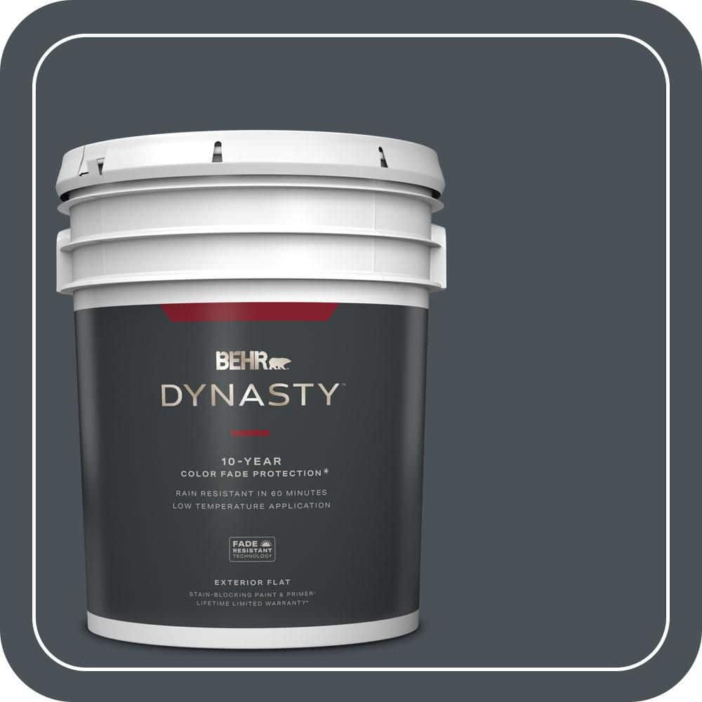 BEHR DYNASTY 5 gal. #PPU25-22 Chimney Flat Exterior Stain-Blocking Paint & Primer